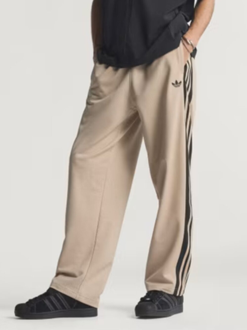 Adidas Originals Firebird Baggy Mesh Track pants Mens Size M L Stone Khaki